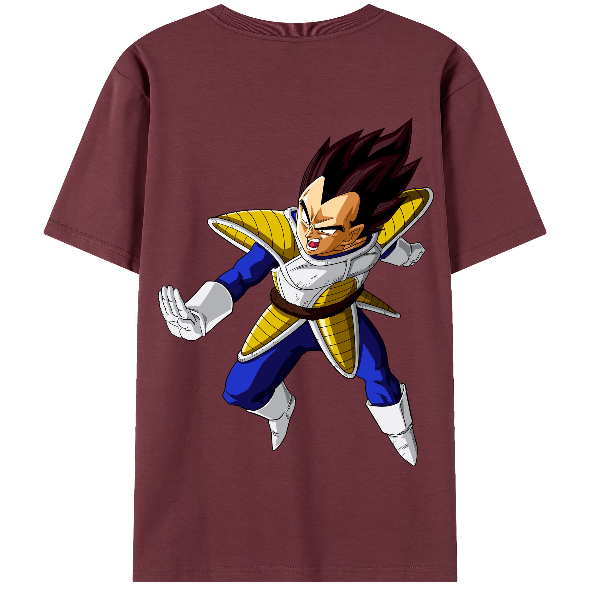 （画像用） ドラゴンボール ベジータ四世（Bejīta Yonsei）DRAGON BALL Vegeta IV 綿100％半袖Tシャツ（背面プリント）